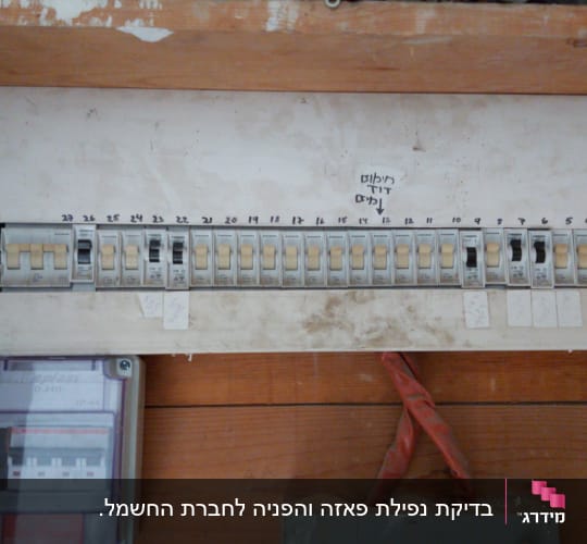 לוח חשמל עם מפסקים ומתגים ממוספרים